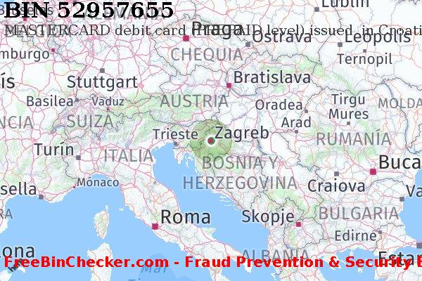 52957655 MASTERCARD debit Croatia HR Lista de BIN