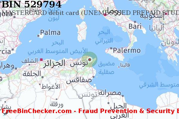 529794 MASTERCARD debit Tunisia TN قائمة BIN