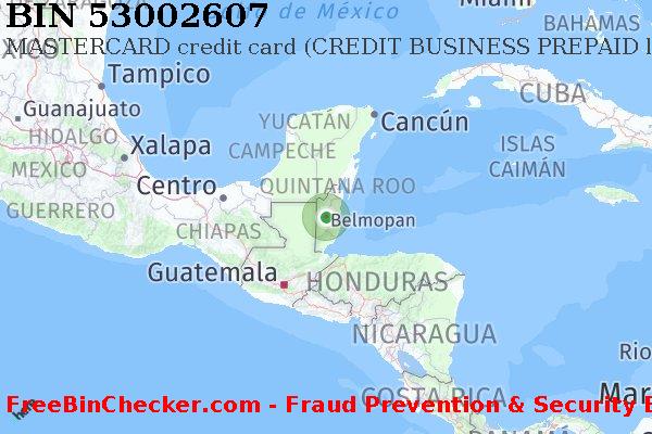 53002607 MASTERCARD credit Belize BZ Lista de BIN