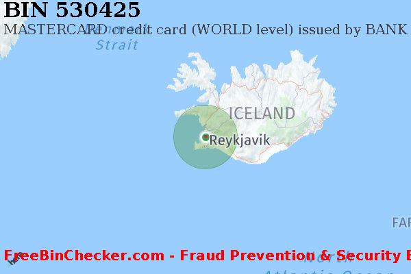 530425 MASTERCARD credit Iceland IS BIN List