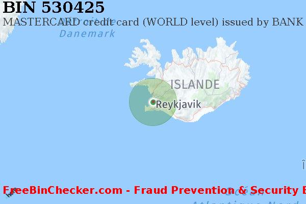 530425 MASTERCARD credit Iceland IS BIN Liste 