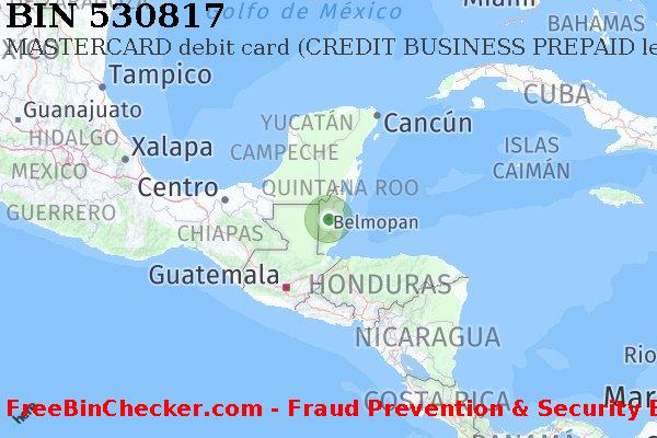 530817 MASTERCARD debit Belize BZ Lista de BIN