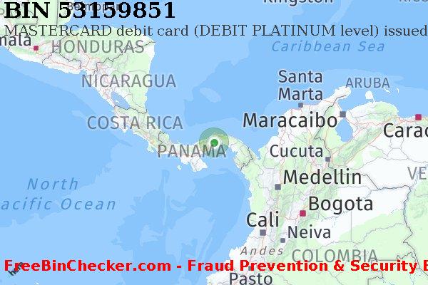 53159851 MASTERCARD debit Panama PA BIN Lijst