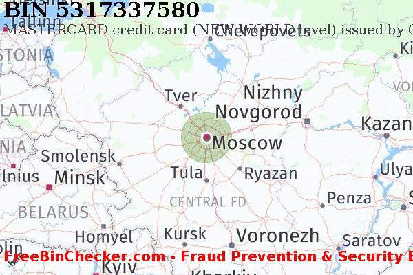 5317337580 MASTERCARD credit Russian Federation RU BIN List