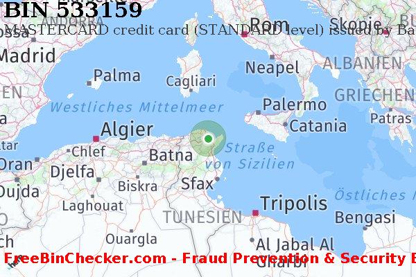 533159 MASTERCARD credit Tunisia TN BIN-Liste