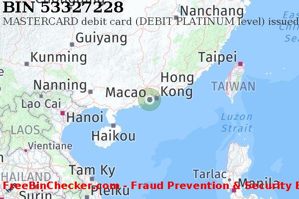 53327228 MASTERCARD debit Macau MO BIN Lijst