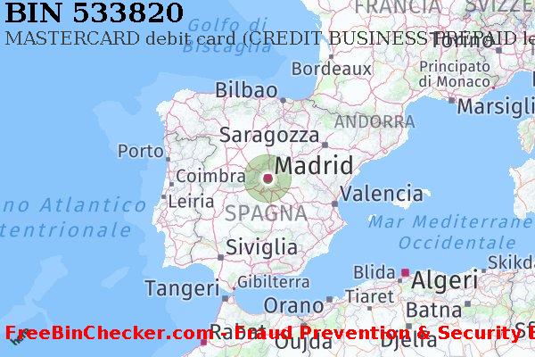 533820 MASTERCARD debit Spain ES Lista BIN