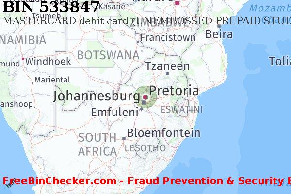 533847 MASTERCARD debit South Africa ZA BIN List