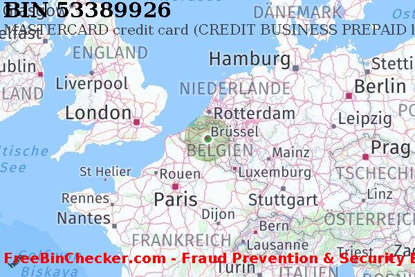 53389926 MASTERCARD credit Belgium BE BIN-Liste