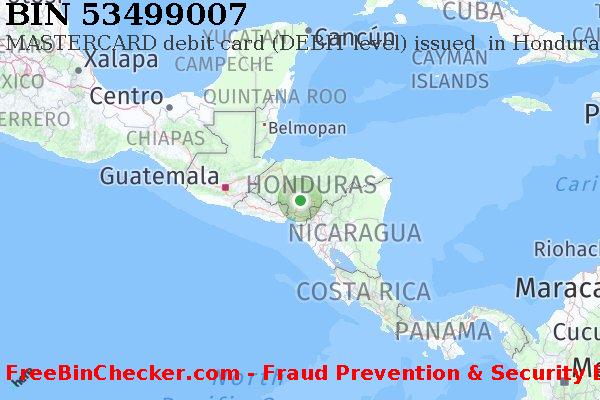 53499007 MASTERCARD debit Honduras HN BIN List