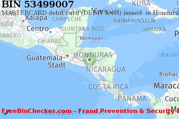 53499007 MASTERCARD debit Honduras HN BIN-Liste
