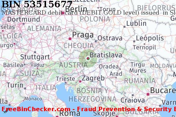 53515677 MASTERCARD debit Slovakia (Slovak Republic) SK Lista de BIN