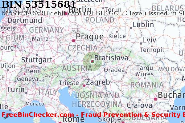 53515681 MASTERCARD debit Slovakia (Slovak Republic) SK বিন তালিকা