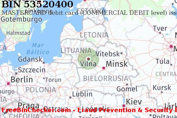 53520400 MASTERCARD debit Lithuania LT Lista de BIN