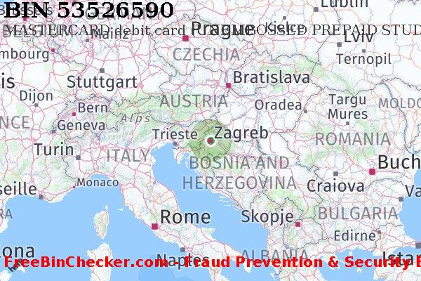 53526590 MASTERCARD debit Croatia HR Lista de BIN