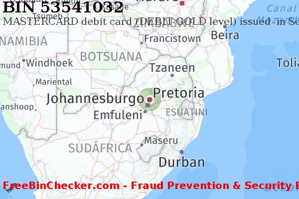 53541032 MASTERCARD debit South Africa ZA Lista de BIN