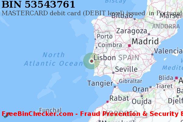 53543761 MASTERCARD debit Portugal PT BIN List
