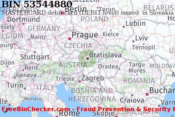 53544880 MASTERCARD debit Slovakia (Slovak Republic) SK বিন তালিকা