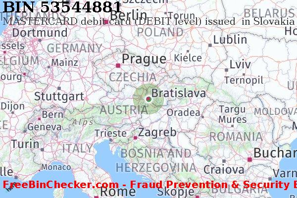 53544881 MASTERCARD debit Slovakia (Slovak Republic) SK BIN Lijst