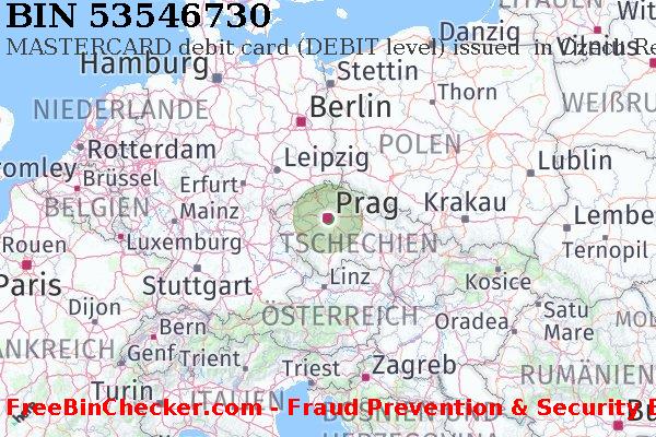 53546730 MASTERCARD debit Czech Republic CZ BIN-Liste