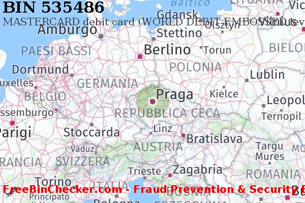 535486 MASTERCARD debit Czech Republic CZ Lista BIN