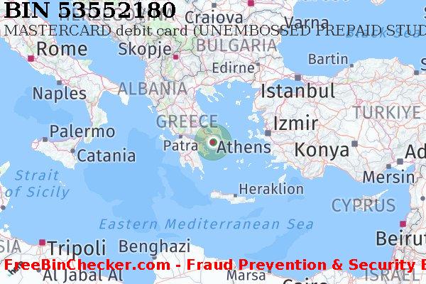 53552180 MASTERCARD debit Greece GR BIN Danh sách