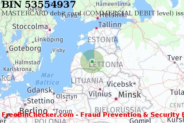 53554937 MASTERCARD debit Latvia LV Lista BIN