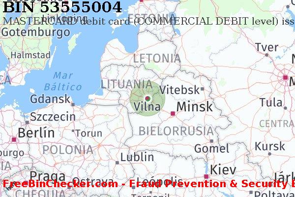 53555004 MASTERCARD debit Lithuania LT Lista de BIN
