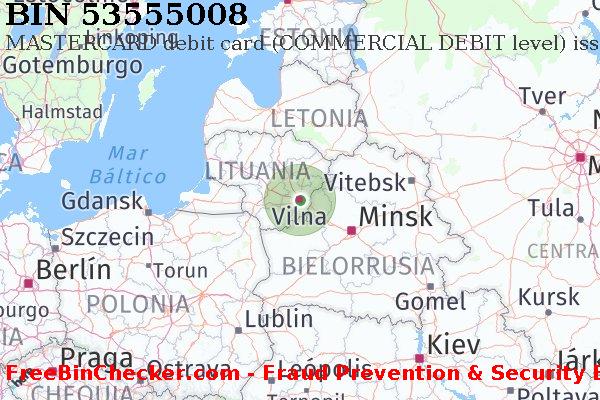 53555008 MASTERCARD debit Lithuania LT Lista de BIN
