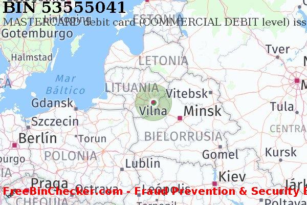 53555041 MASTERCARD debit Lithuania LT Lista de BIN