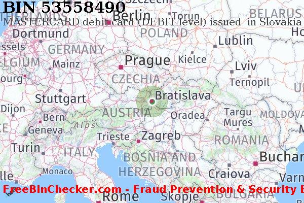 53558490 MASTERCARD debit Slovakia (Slovak Republic) SK BIN Lijst