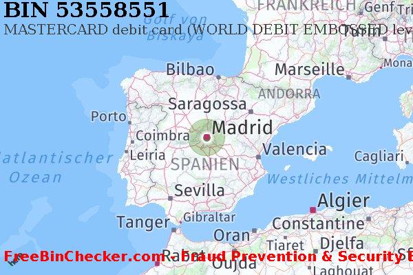 53558551 MASTERCARD debit Spain ES BIN-Liste