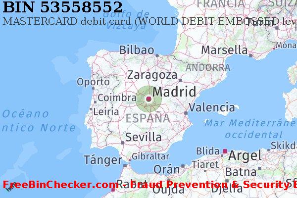 53558552 MASTERCARD debit Spain ES Lista de BIN