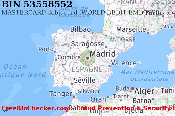 53558552 MASTERCARD debit Spain ES BIN Liste 