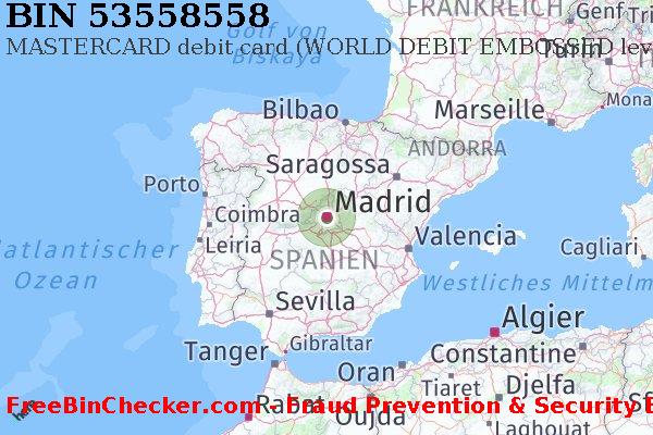 53558558 MASTERCARD debit Spain ES BIN-Liste