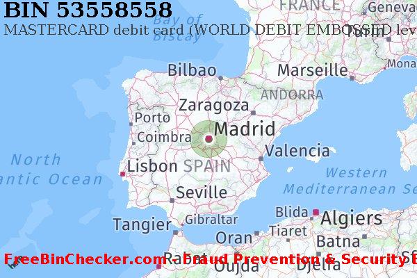 53558558 MASTERCARD debit Spain ES बिन सूची
