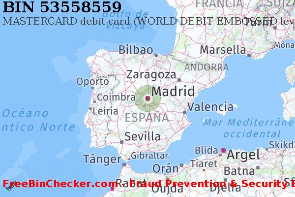 53558559 MASTERCARD debit Spain ES Lista de BIN