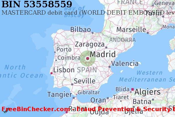 53558559 MASTERCARD debit Spain ES BIN Lijst