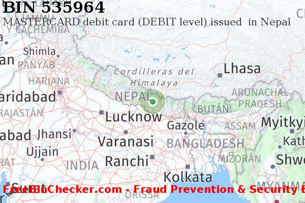 535964 MASTERCARD debit Nepal NP Lista de BIN