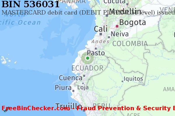 536031 MASTERCARD debit Ecuador EC BIN Danh sách