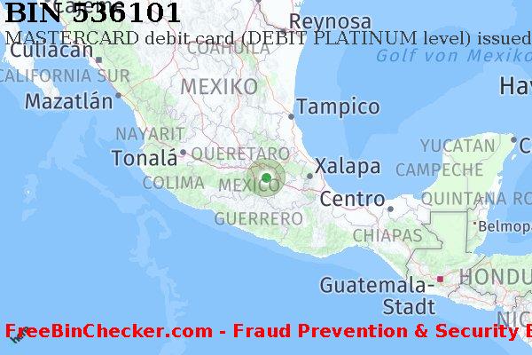 536101 MASTERCARD debit Mexico MX BIN-Liste