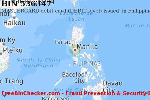 536347 MASTERCARD debit Philippines PH Lista de BIN
