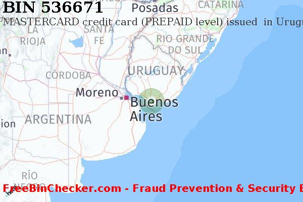 536671 MASTERCARD credit Uruguay UY BIN List