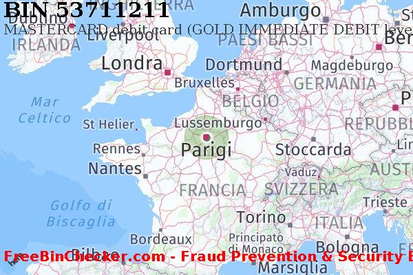 53711211 MASTERCARD debit France FR Lista BIN