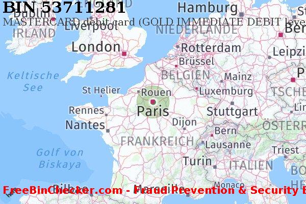 53711281 MASTERCARD debit France FR BIN-Liste