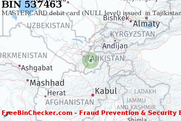 537463 MASTERCARD debit Tajikistan TJ बिन सूची