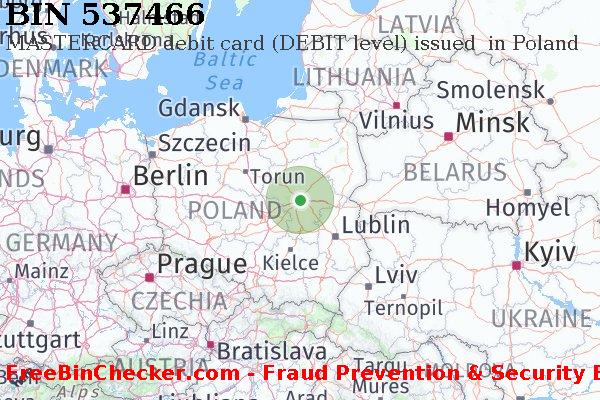 537466 MASTERCARD debit Poland PL Lista de BIN