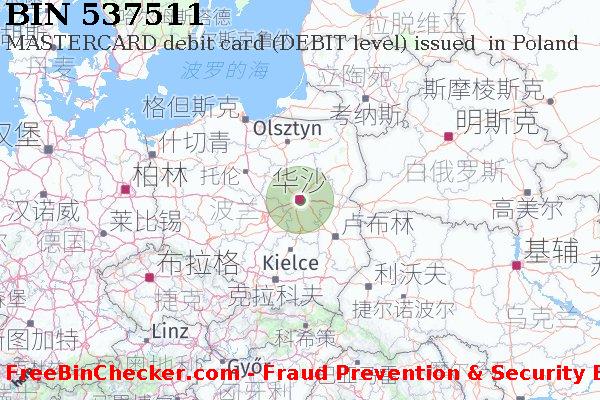 537511 MASTERCARD debit Poland PL BIN列表