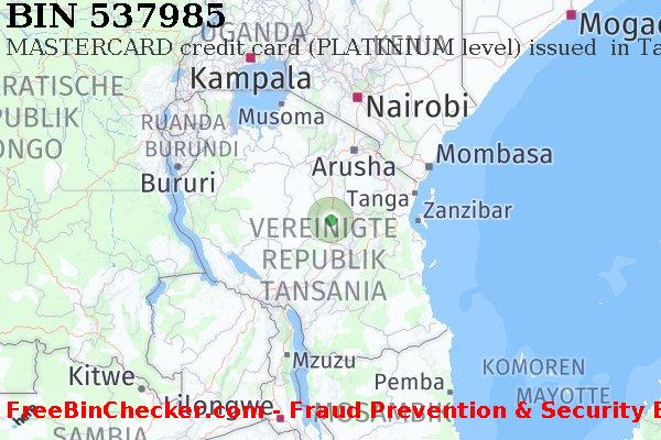 537985 MASTERCARD credit Tanzania TZ BIN-Liste