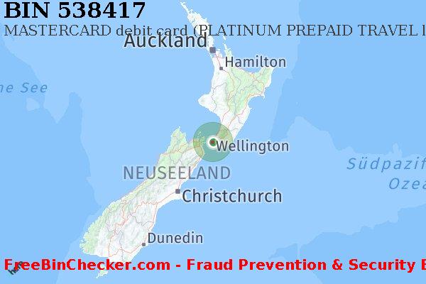 538417 MASTERCARD debit New Zealand NZ BIN-Liste